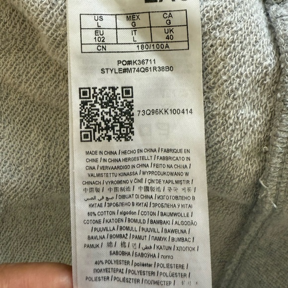 Vintage Guess LA Embroidered Logo Hoodie Grey Pullover Sweatshirt Streetwear Lrg - Picture 5 of 7